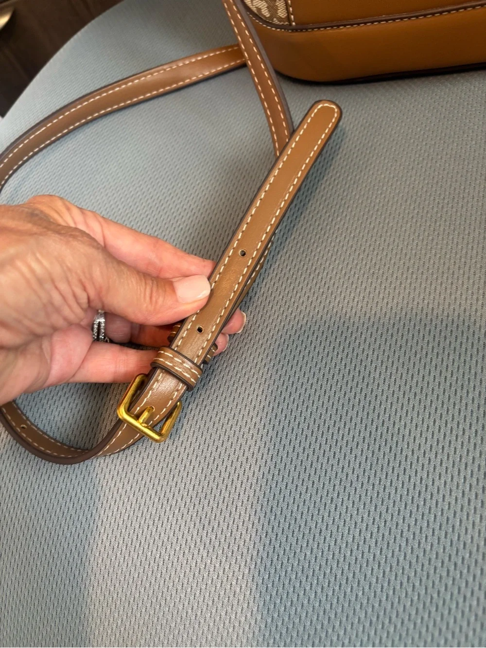 Tory Burch Beige and Brown Logo Canvas Drawstring Mini Bucket Bag